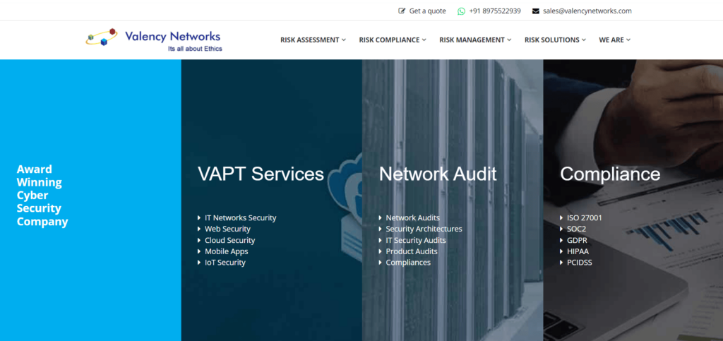 valency networks website screenshot