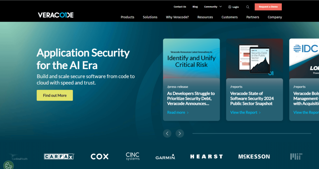 veracode website screenshot