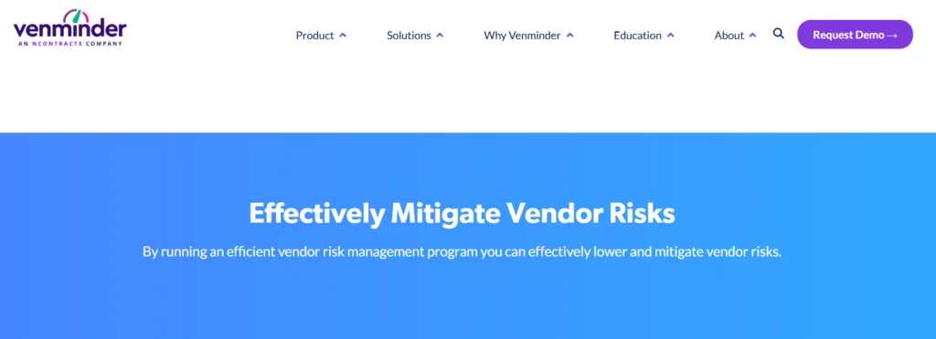 venminder best vendor risk management solutions