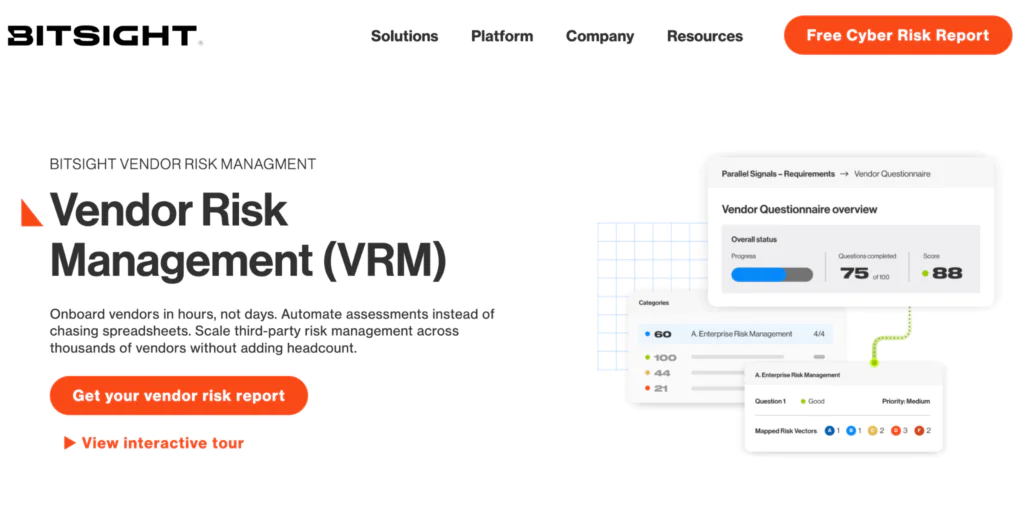 Bitsight best vendor risk management solutions