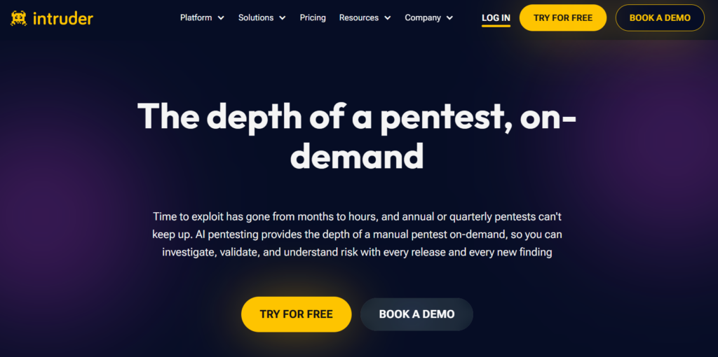 Intruder top 10 penetration testing solutions