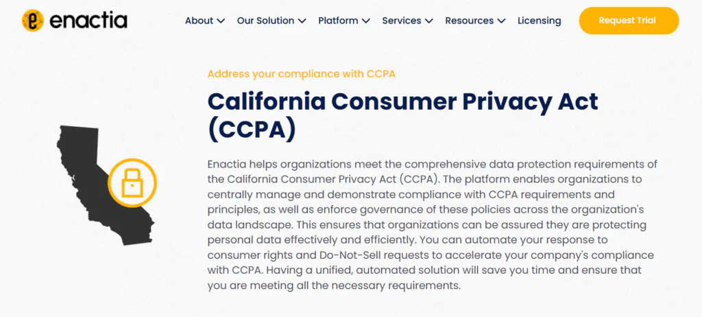 Enactia top 10 CCPA compliance tools