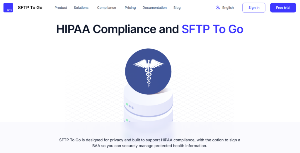 SFTP To Go best HIPAA compliance tools