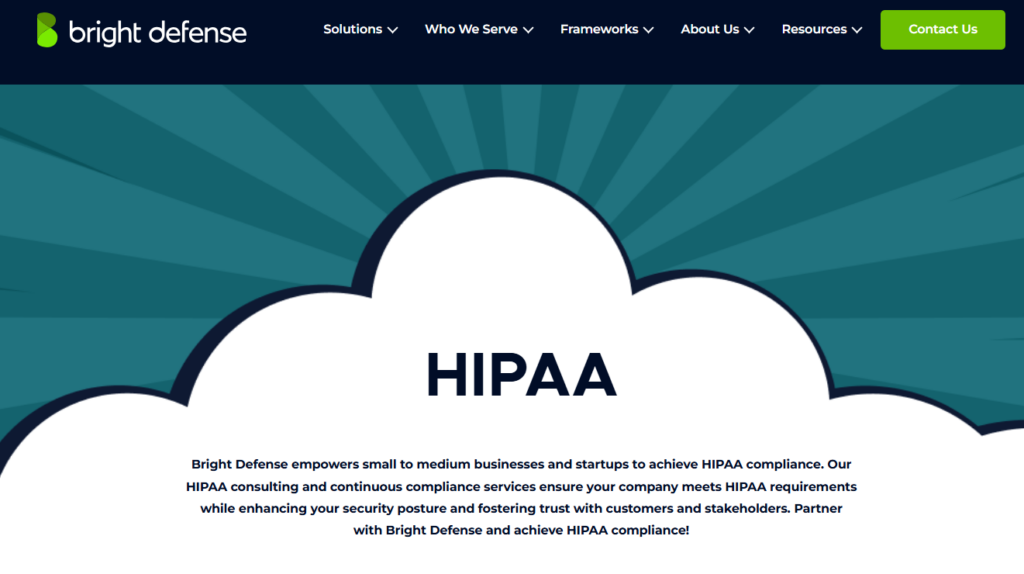 Bright Defense best HIPAA compliance tools