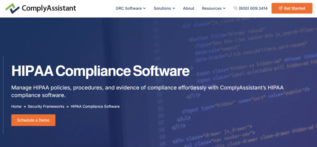 ComplyAssistant 9 best HIPAA compliance tools