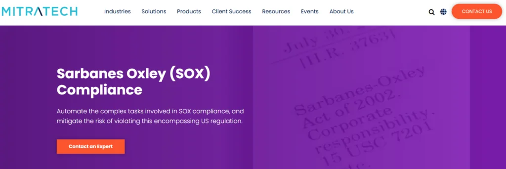 mitratech best SOX compliance tools