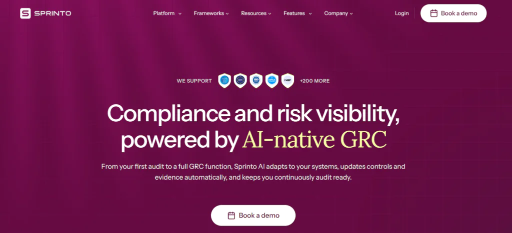 Sprinto best continuous compliance software