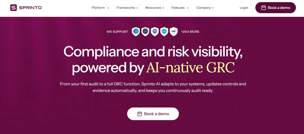 Sprinto best AI compliance platforms