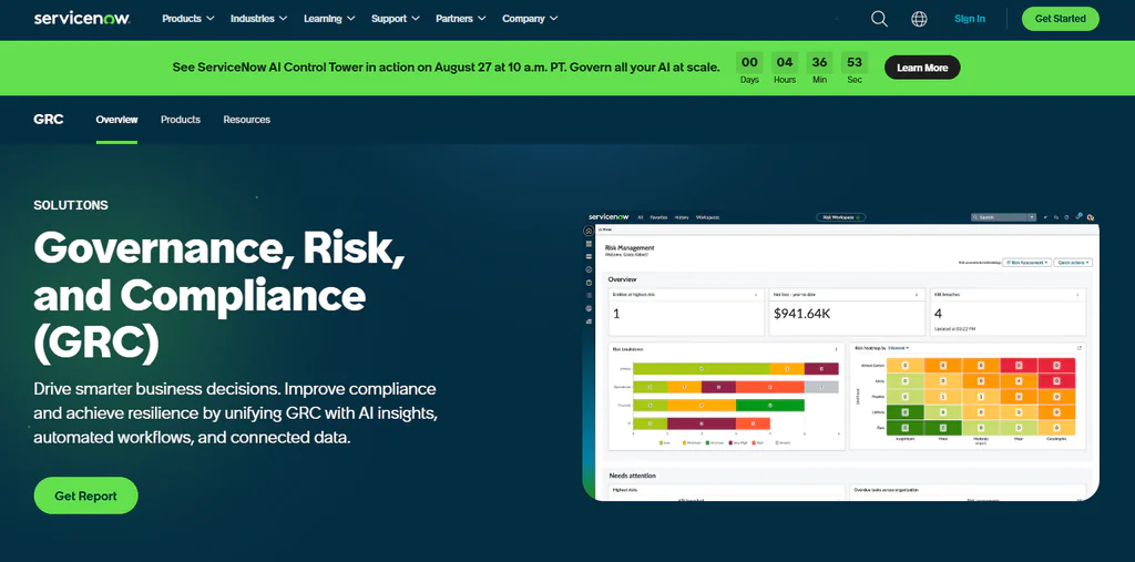 ServiceNow best AI compliance platforms