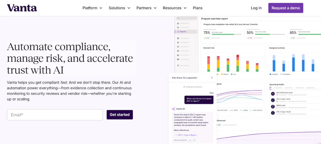 Vanta best compliance reporting software
