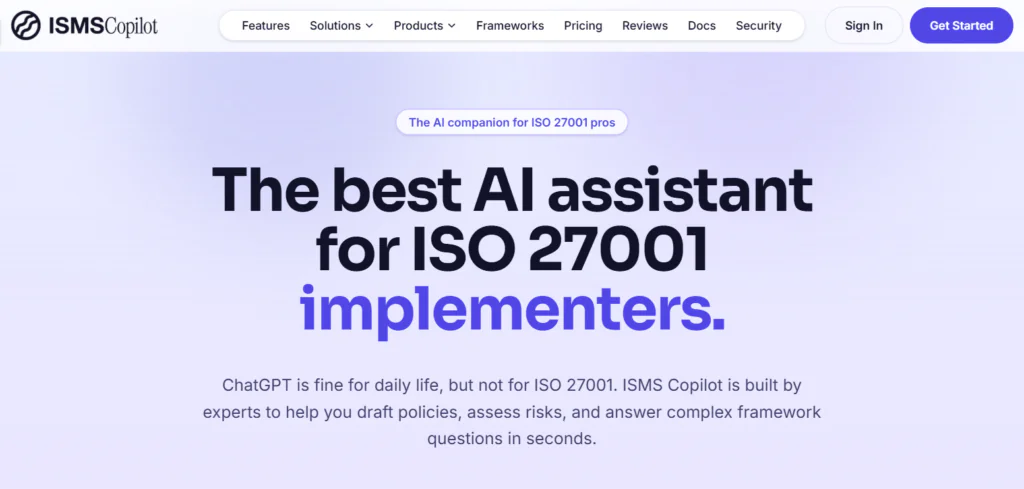 ISMS Copilot 5 best AI compliance tools for ISO 27001