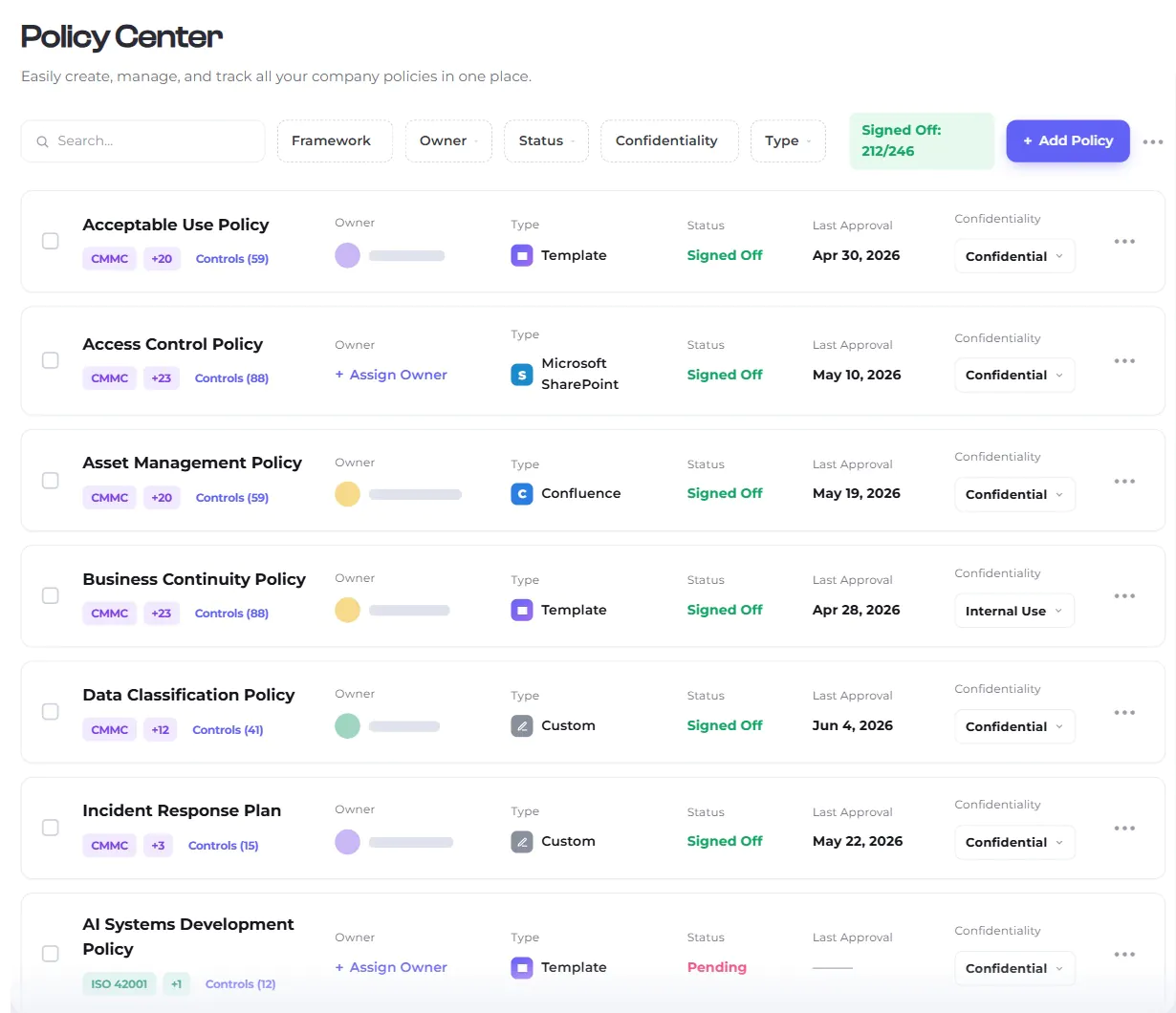 AI governance & policy automation